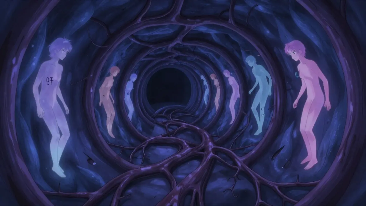 Surreal illustration of nutrients relaxing blood vessels